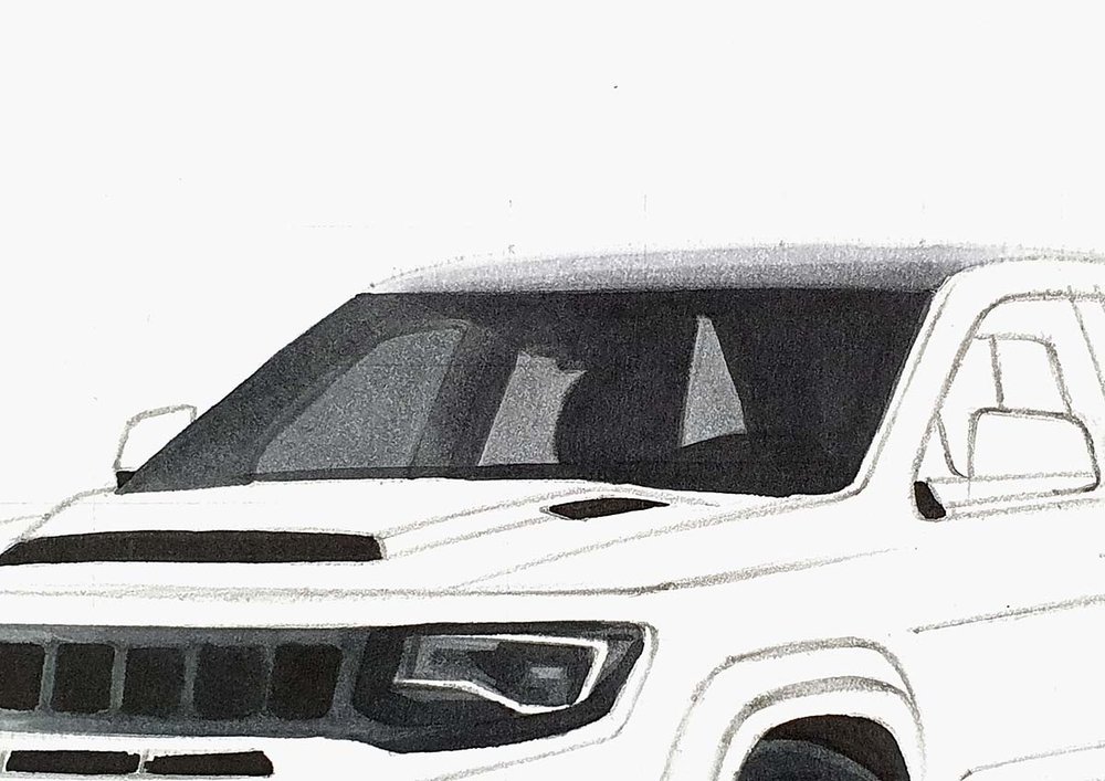 How To Draw A Jeep Grand Cherokee Trackhawk - Simple Step-By-Step Tutorial